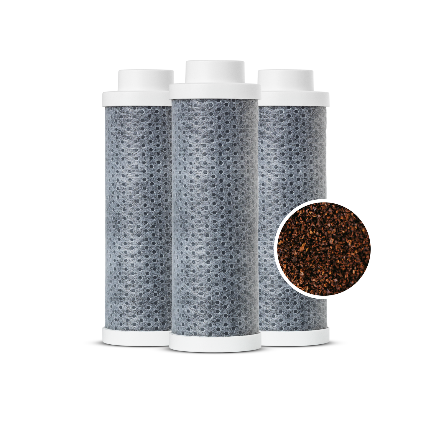 3 coffee grounds filters