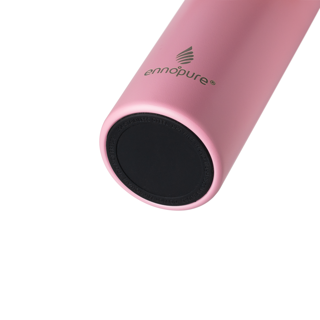 ePureFlow 20oz pink water bottle non slip base